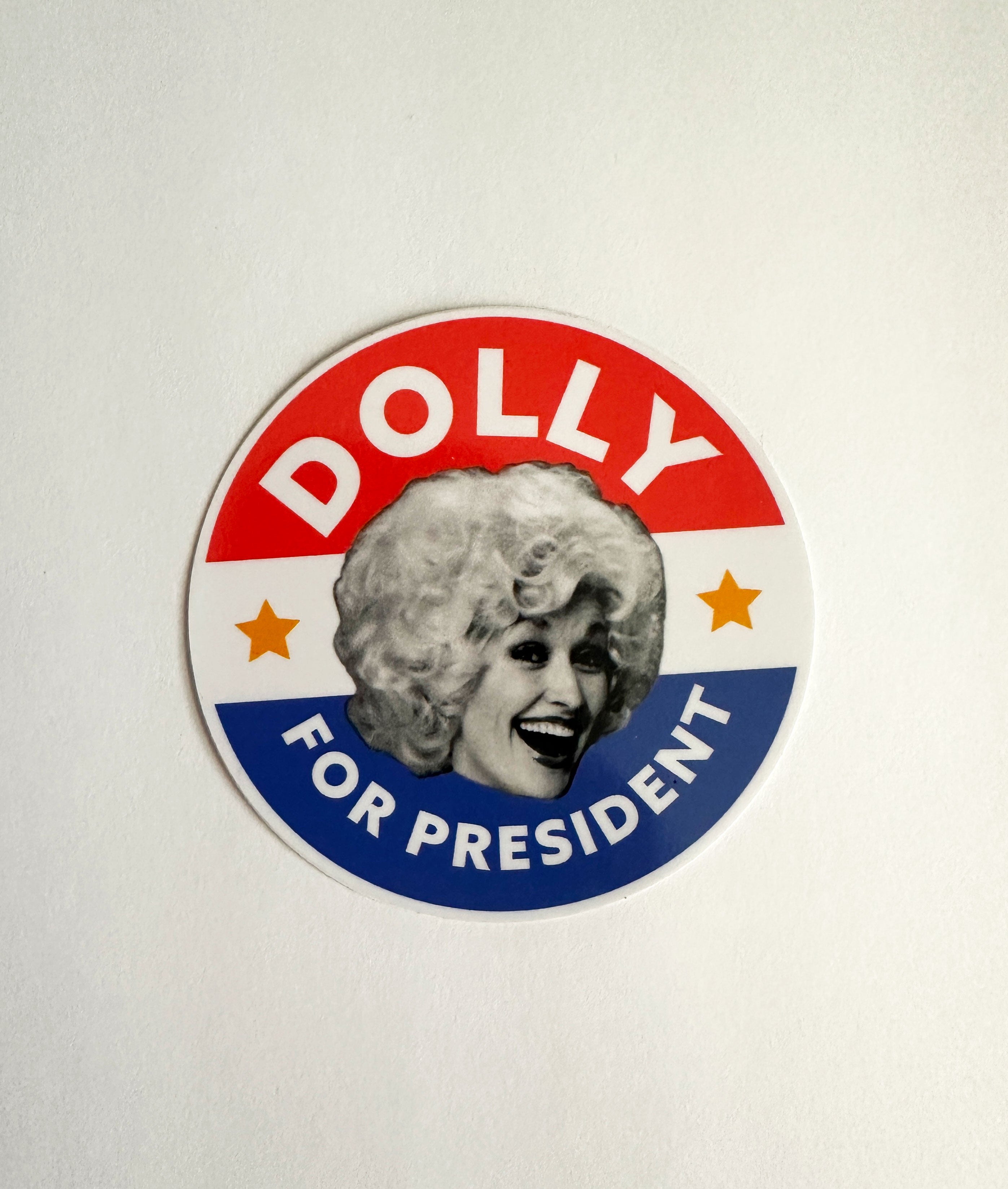 Dolly For President Circle Sticker
